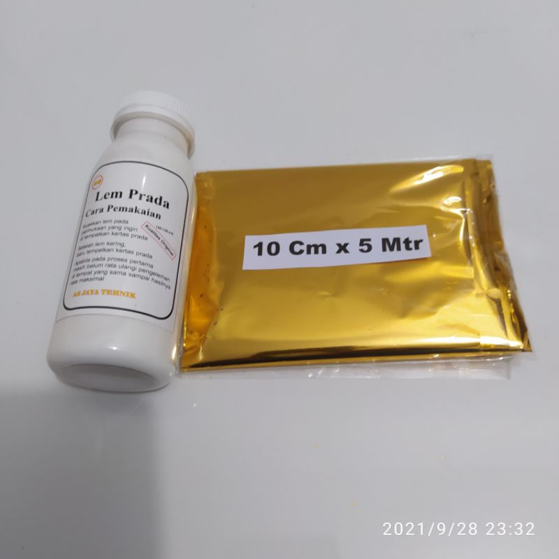 

Prada emas 10 cm x 5 mtr + adhesive 100ml