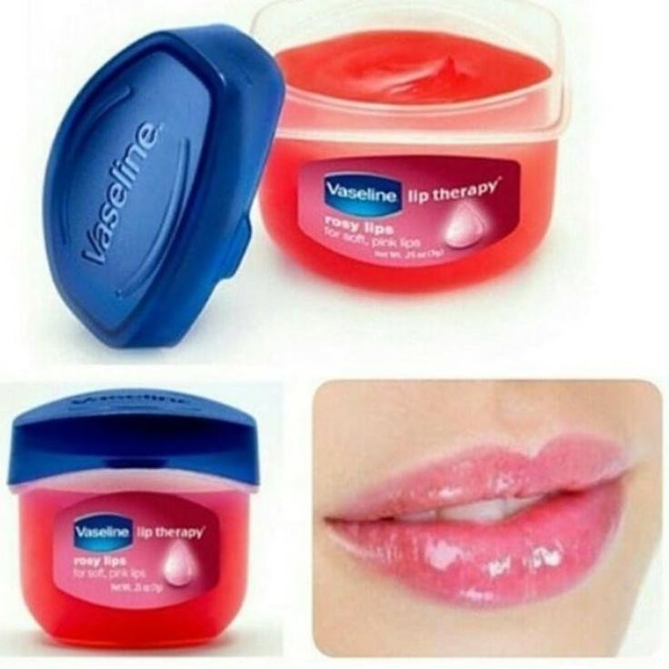 Vaseline Lip Balm Therapy Rosy pink Moisturizing Pelembab dan Pemerah Bibir Permanen Alami