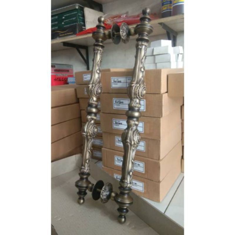Handle pintu Kuningan antik  Luxsor 65cm #kuningan asli mewah baut tembus