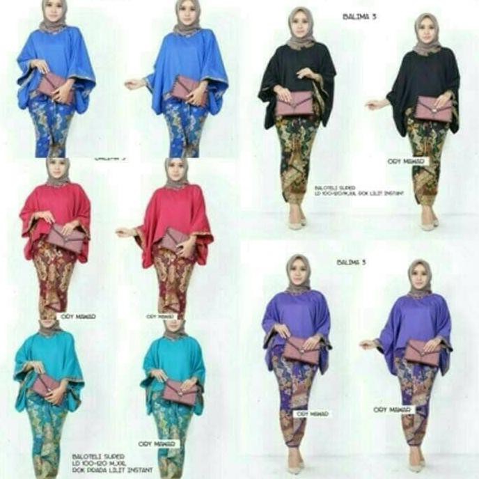 Baju Batik Kebaya Wanita Jumbo Seragam Pesta Hijab Gamis Baju Muslim