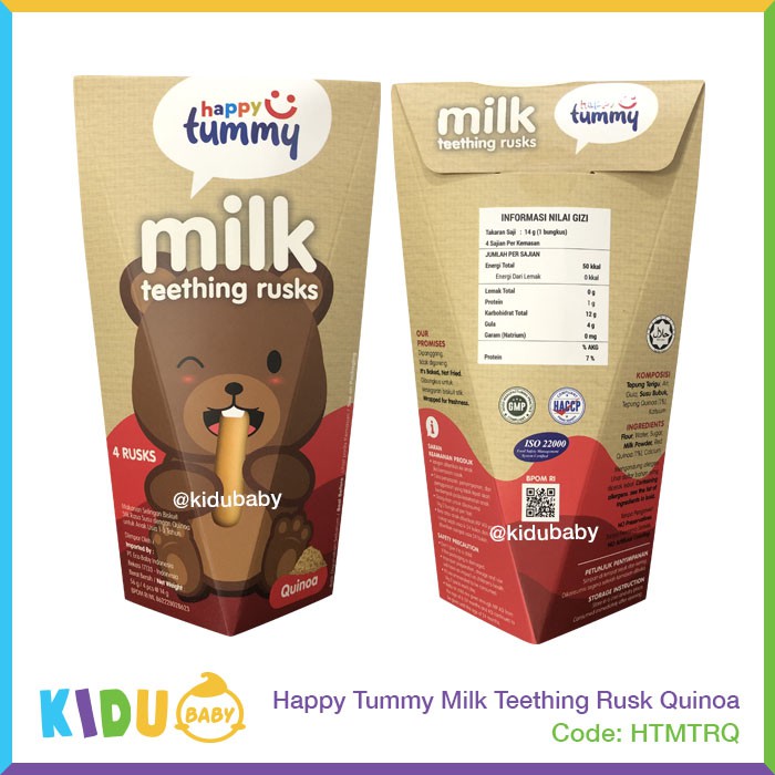Happy Tummy Milk Teething Rusk Biskuit Bayi Anak Sehat / Kidu Baby