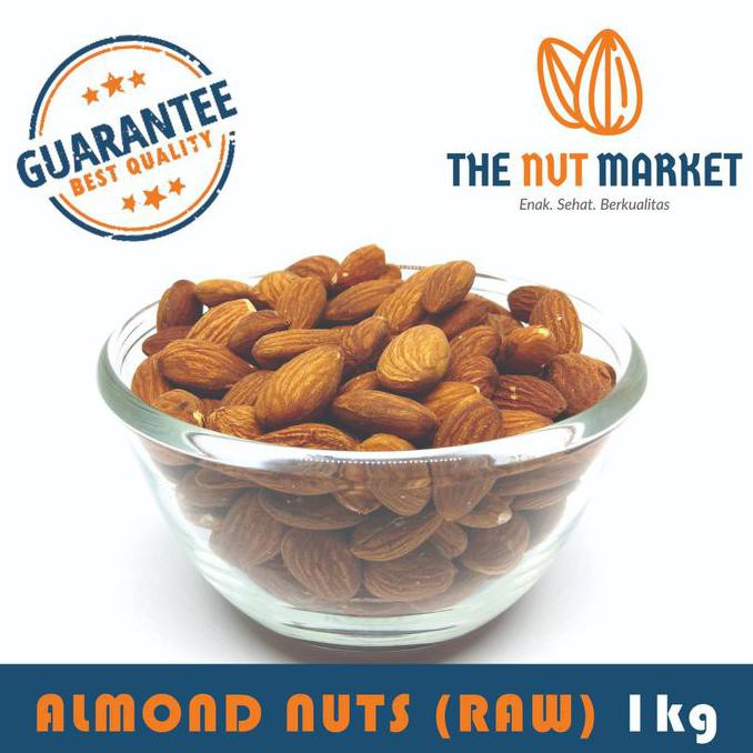 

Kacang Almond Raw (Raw Natural Almond W/ Skin) 100% Alami,1Kg Termurah Lowienjan24