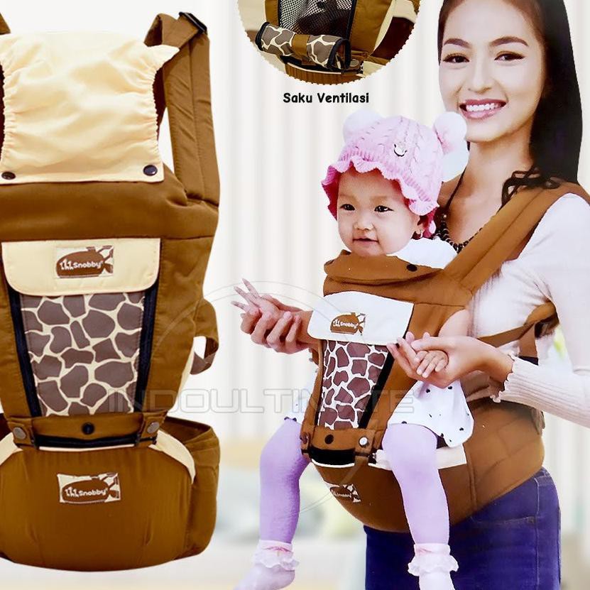Bisa COD 11.11 6in1 Posisi Hipseat Gendongan Duduk + Penutup Kepala SNOBBY BY-552 Gendongan Depan Ge