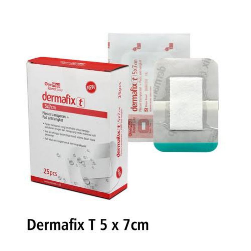 DERMAFIX T 5X7 PER PCS / PLESTER LUKA TRANSPARAN ANTI AIR DERMAFIX 5X7 1 LEMBAR