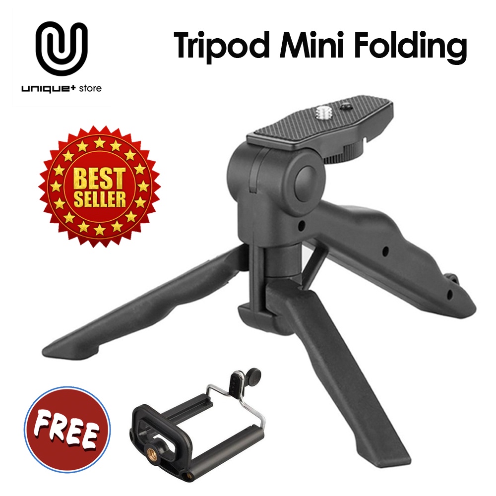 Portable Mini Tripod Lipat for DSLR, GoPro, Xiaomi Yi, Smartphone