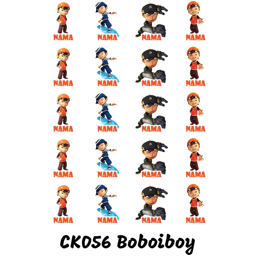 

Sticker Nama Cutting Label Waterproof Tahan Air Boboiboy (CK056)