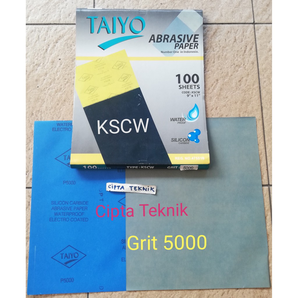 Amplas Kertas Taiyo Grit 5000 KSCW Abrasive Sand Paper Waterproof CC 5000 CW Kertas Pasir Tahan Air 