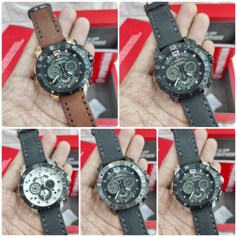 JAM TANGAN PRIA EXPEDITION E 6402 NEW E6402 TALI KULIT GARANSI RESMI ORIGINAL