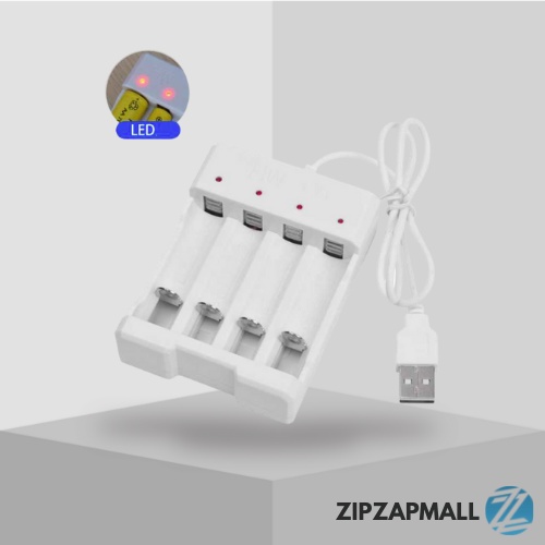 Charger Baterai USB Plug 4 slot for AA/AAA / Charger Carger Cas Casan Baterai Batre Baterai Baterei Battery aa aaa Isi 4 Fast Charger USB / Baterai Charger aa aaa / Alat Cas Baterai aa aaa / Isi Ulang Baterai Charger aa aaa Murah Original