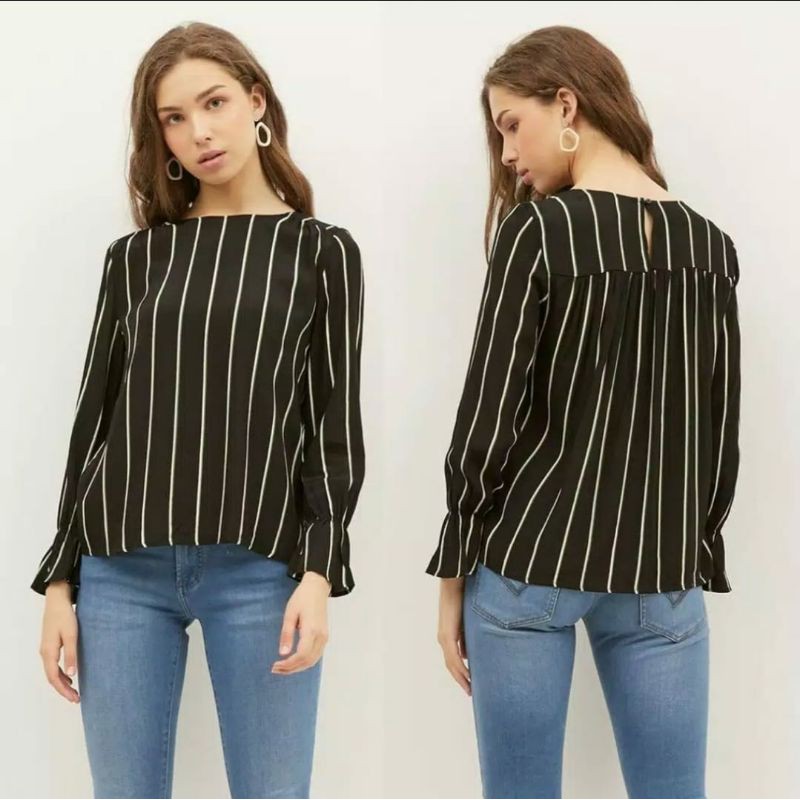 HnM Baju Atasan Blouse Wanita Lengan Panjang