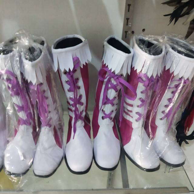 Sepatu mayoret Ungu putih