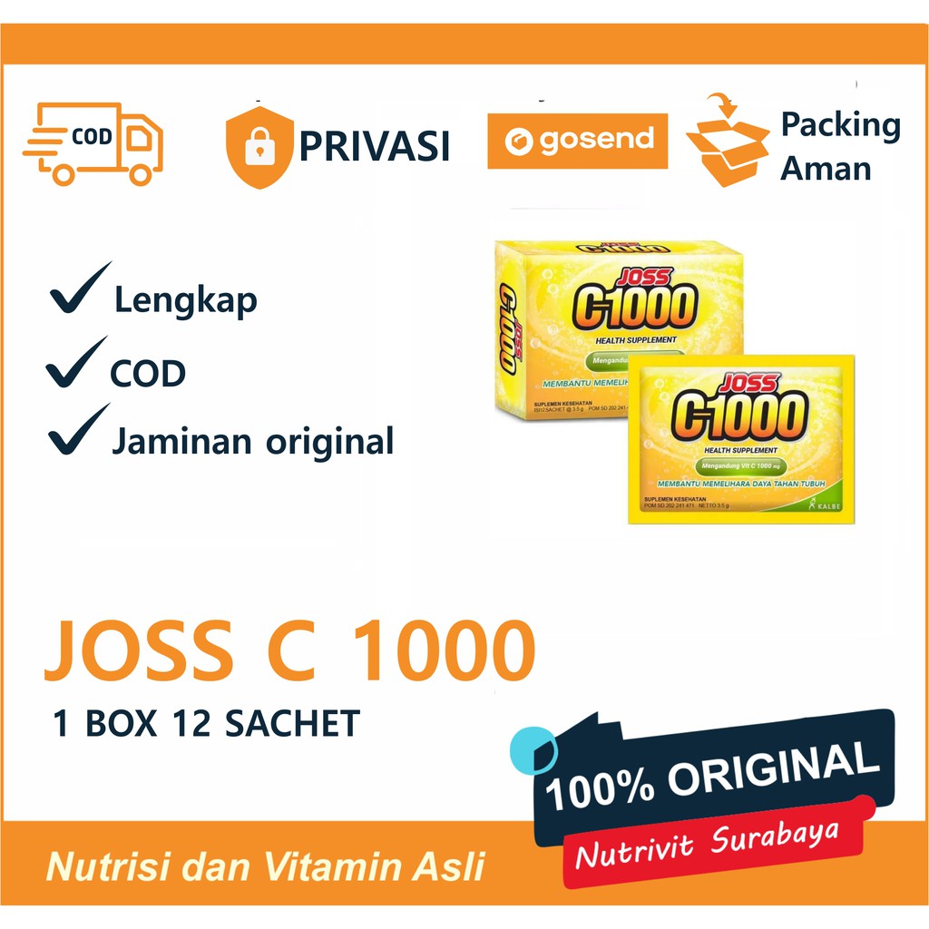 JOSS C1000 Vitamin C Health Supplement (VIT C 1000mg) ISI 12 SACHET