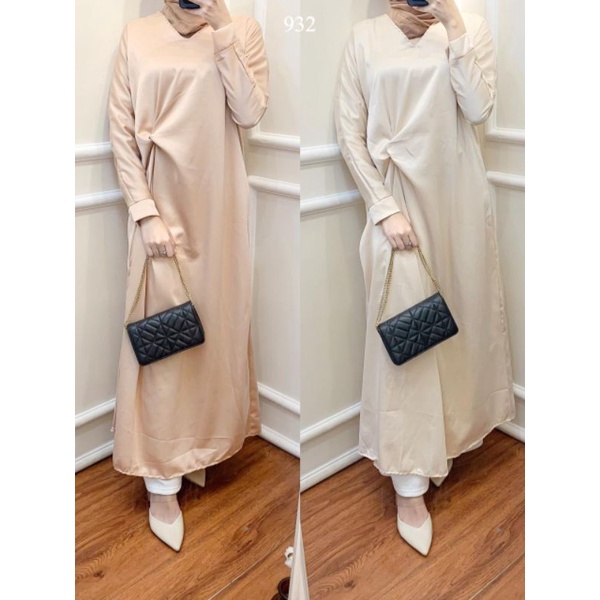 ASKA.ID - NESYA SILK KAFTAN BAJU GAMIS LEBARAN IDUL FITRI SATIN KERUT WANITA MUSLIMAH