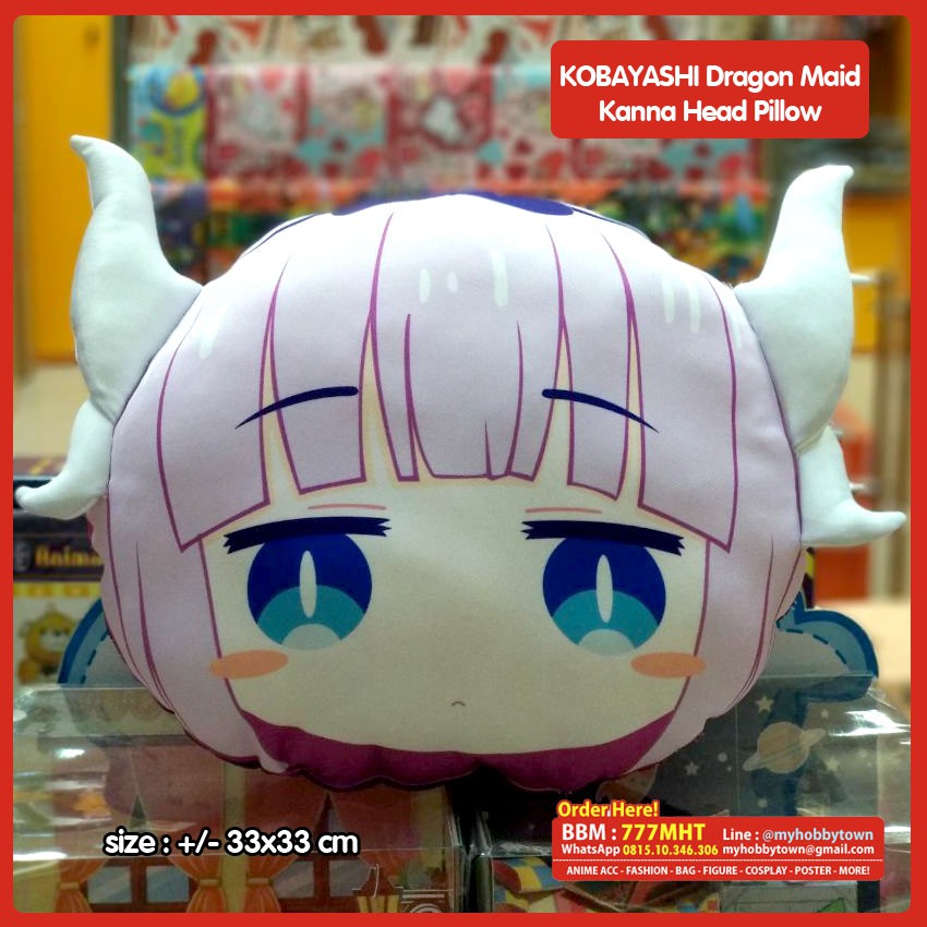 Kobayashi Maid Dragon Kanna Kamui Head Pillow Bantal Kepala Boneka