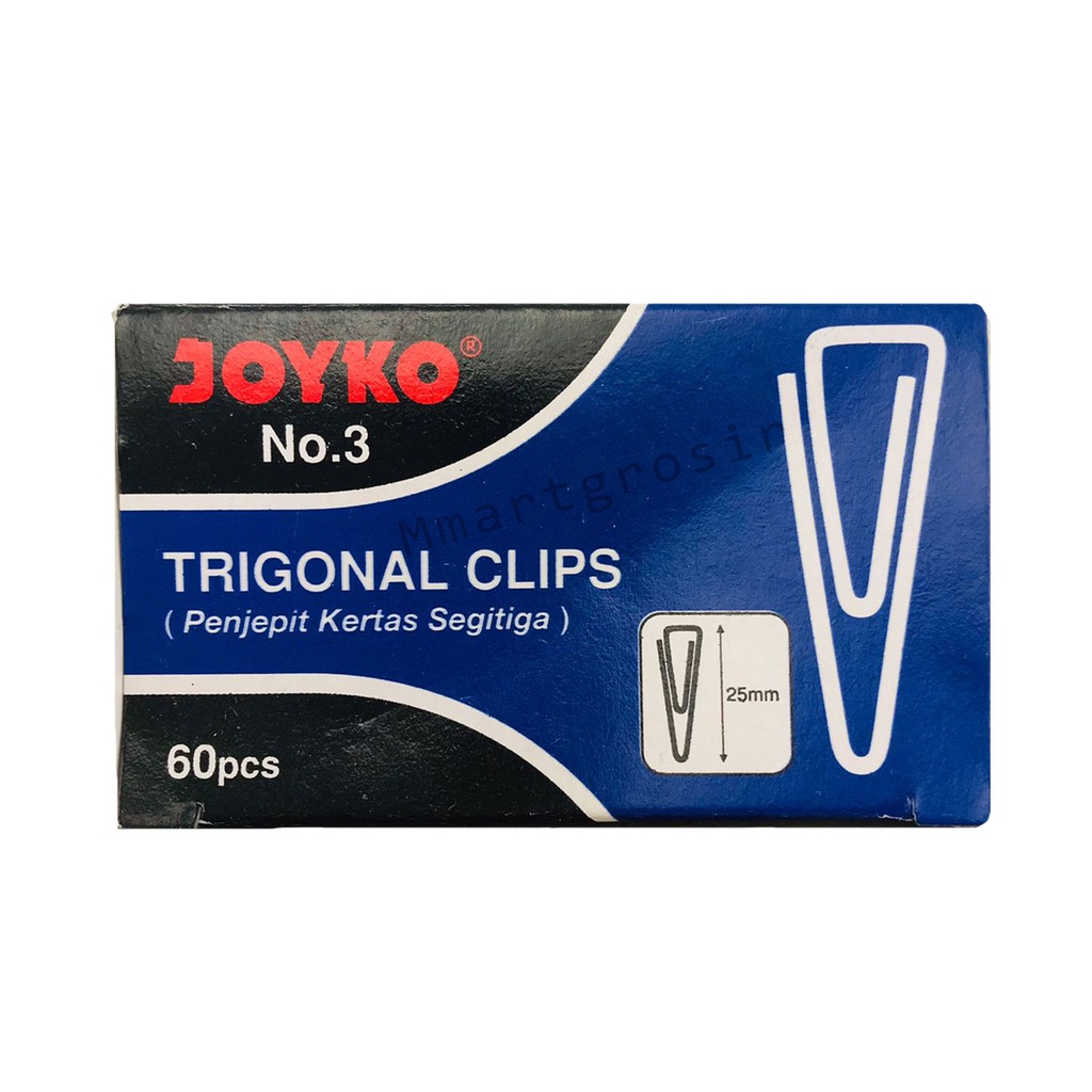 JOYKO / Penjepit Kertas/ Kertas Klip / Trigonal Clips / No. 3 / 60 Pcs