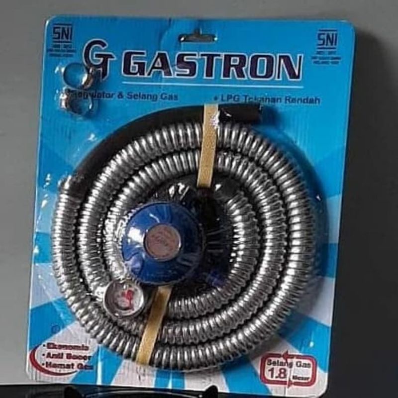 selang gas paket gastron ( selang SPFM +regulator gas )