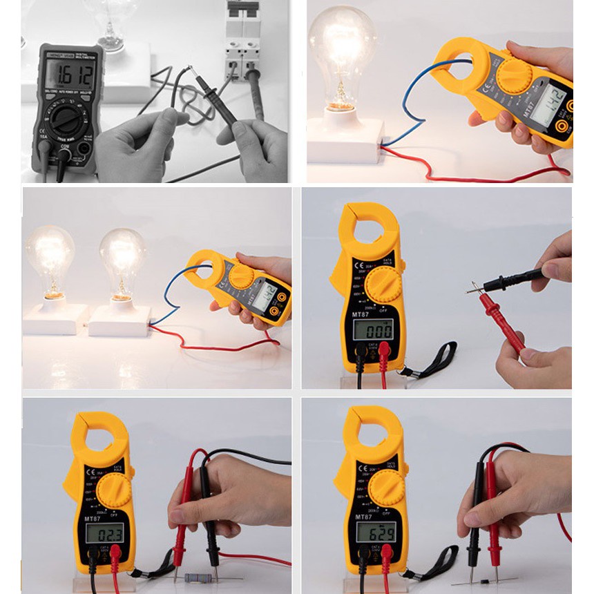 Digital Clamp Meter MT87 Tang Ampere Multimeter MT-87 Kabel Tester Ukur Arus Tegangan Listrik AC DC