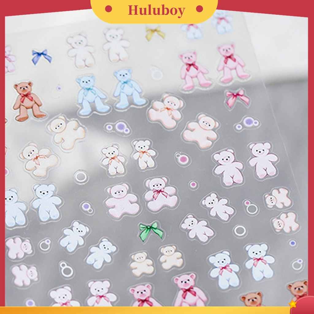 Huluboy Huluboy♡ Stiker Kuku 5D Bentuk Beruang Untuk Dekorasi Manicure