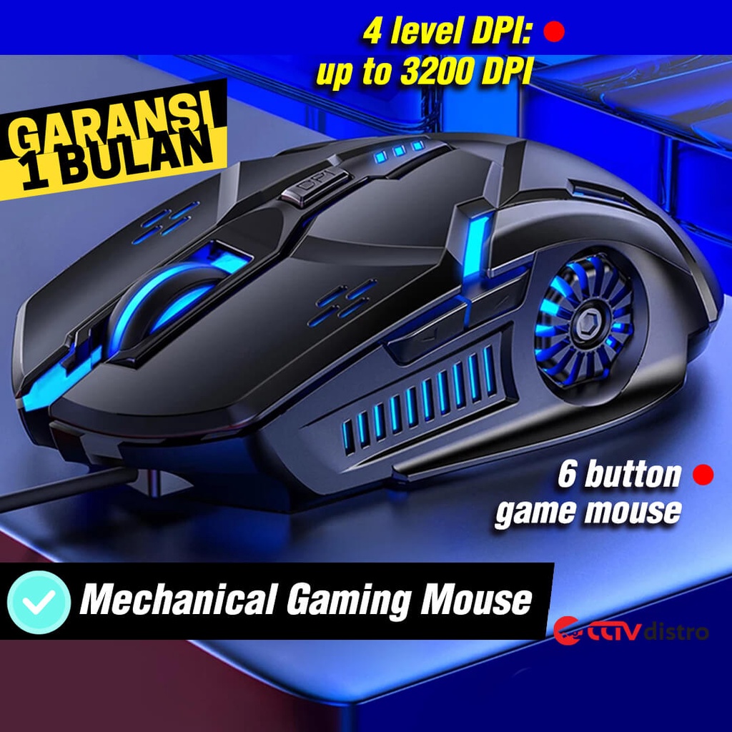 U104 Mouse Gaming Wired Laptop Komputer PC Kabel USB 3200 DPI RGB Game Mose Gamer LED Garansi 1 Bulan