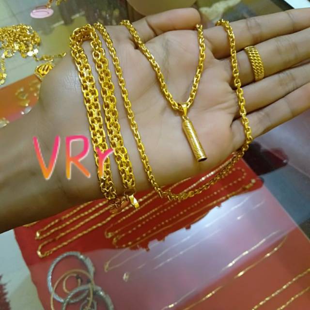 Set kalung liontin gelang cincin lapis ems murah