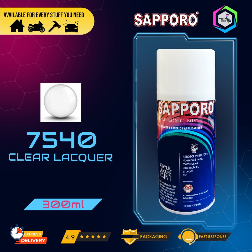 cat Semprot SAPPORO Paint- 7540 SAPPORO CLEAR LACQUER*