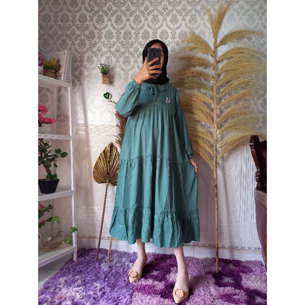 midi dress katun twill