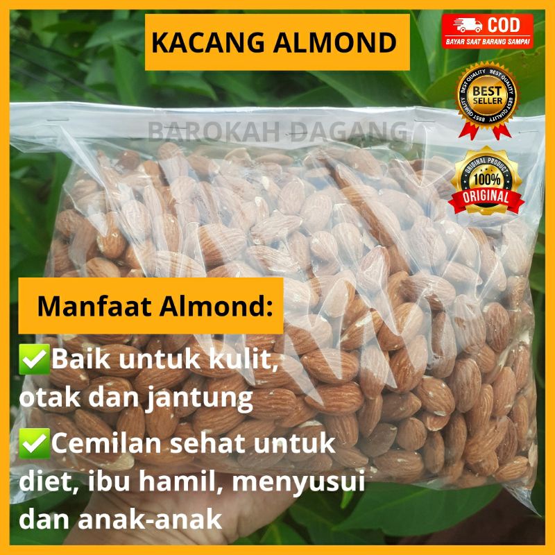 

KACANG ALMOND PANGGANG PREMIUM 500gr (Roasted) ASI BOOSTER