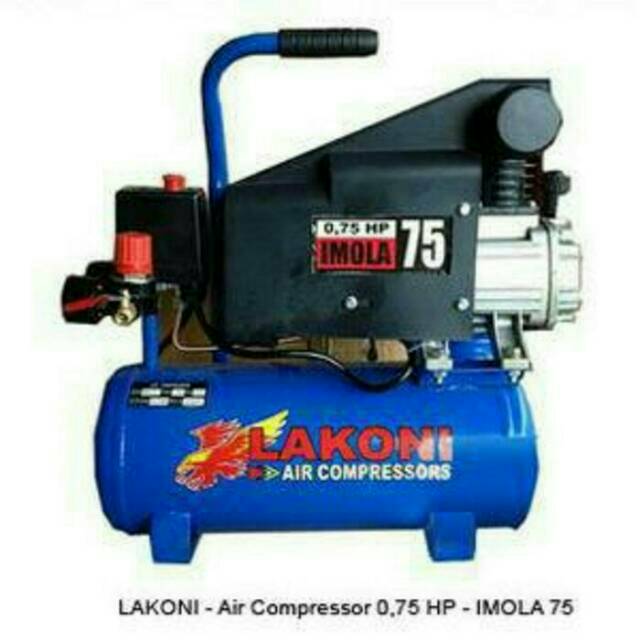 Paket Kompresor angin Listrik Lakoni imola 75 selang + connector