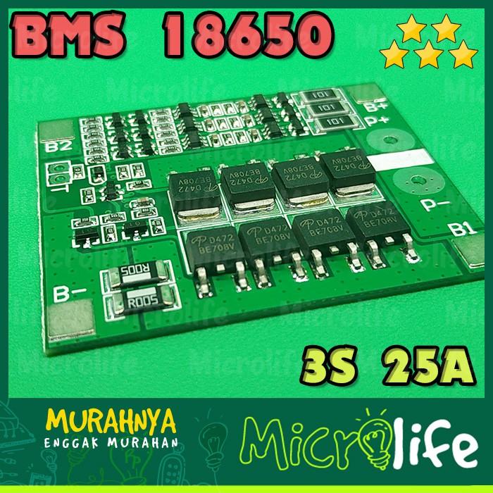 BMS 3S 25A LITHIUM ION 18650 PCM BATTERY MANAGEMENT PROTECTION BOARD