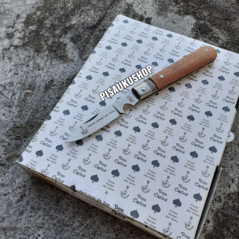 Pisau lipat herder cap garpu 8,5cm asli made in solingen germany