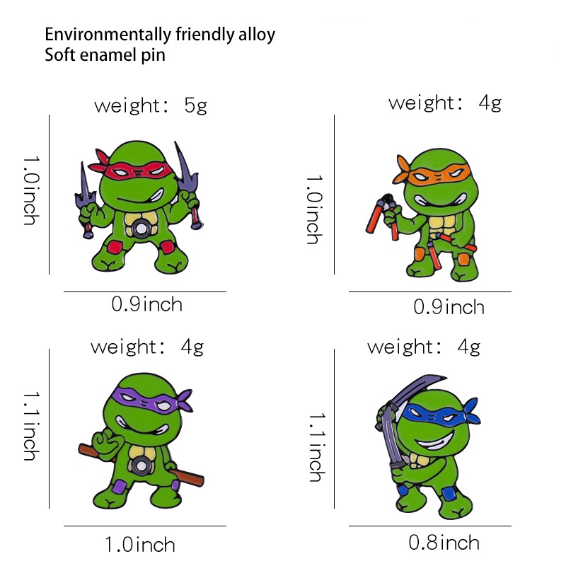 Bros Pin Enamel Desain Kartun Teenage Mutant Ninja Turtles Untuk Hadiah Teman