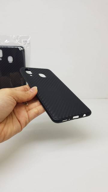 Soft Case Samsung A30 A305 6.4 inchi Black TPU Slim Fiber Carbon Samsung A20 A205 Casing Samsung A30