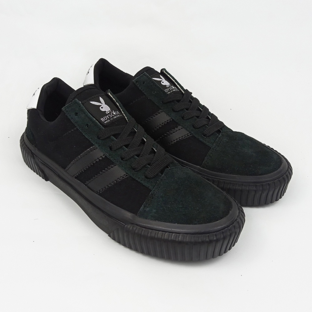 Sepatu Sneakers Casual Pria Wanita Brand Boyscode Original Vulcanized Fullblack Outsole Gerigi