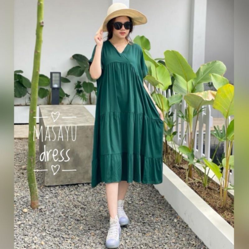 Daster viral ruffle kekinian rayon premium lengan pendek murah jumbo ld 120