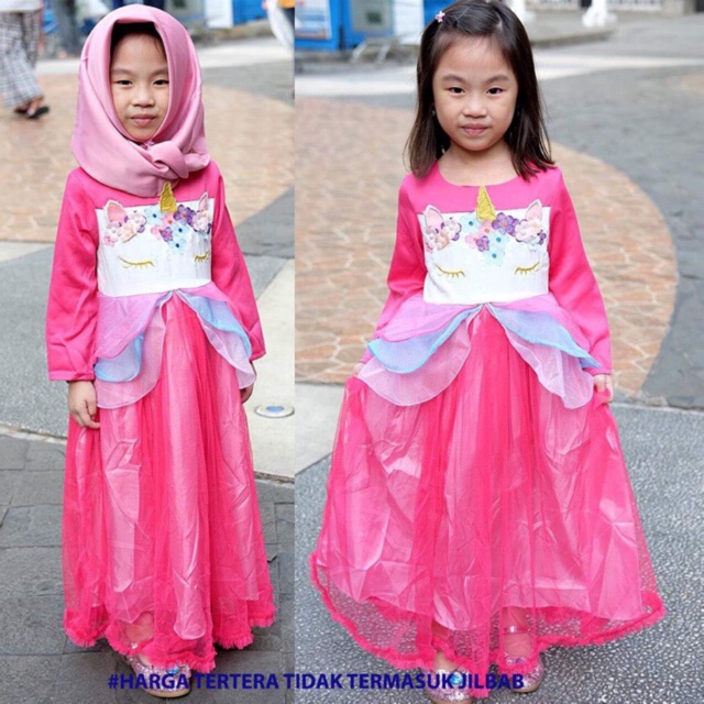 Long Dress Anak Unicorn Kekinian