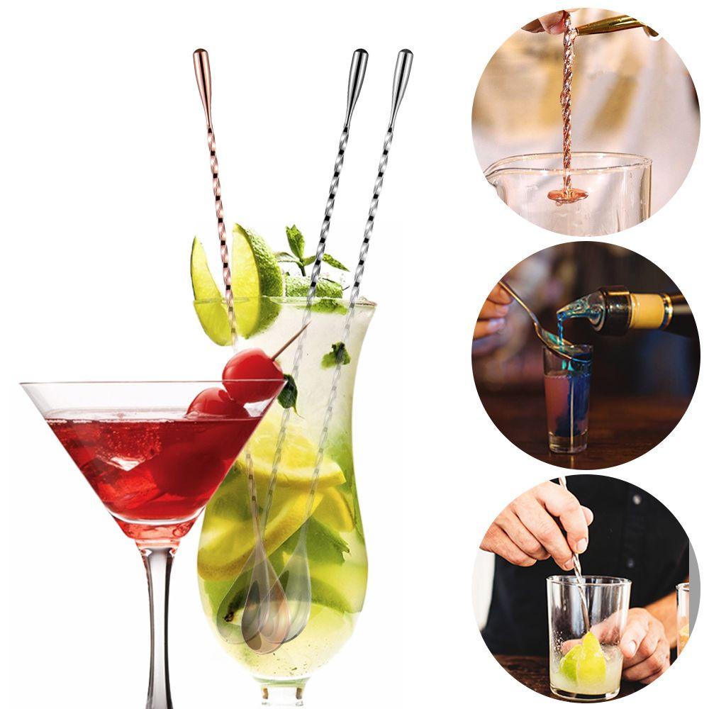 Populer Sendok Cocktail Alat Bartender Pengaduk Stainless Steel Ramah Lingkungan