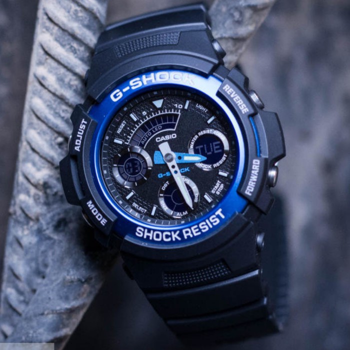 Casio G Shock Aw 591 2adr Men Black Digital Analog Dial Black Resin Shopee Indonesia