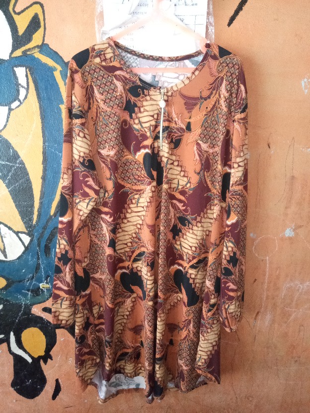 Tunik Jumbo Batik Spandex Korea Busui Ld120 / 4l Lemonskin 019-4113