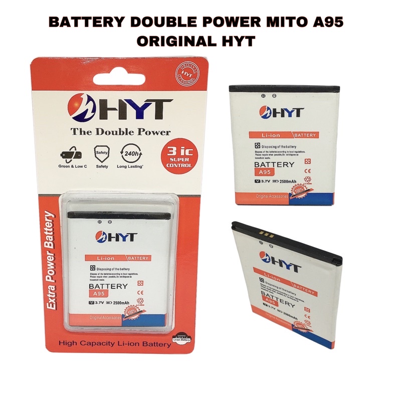 BATTERY BATERAI DOUBLE POWER MITO A95 ORIGINAL HYT