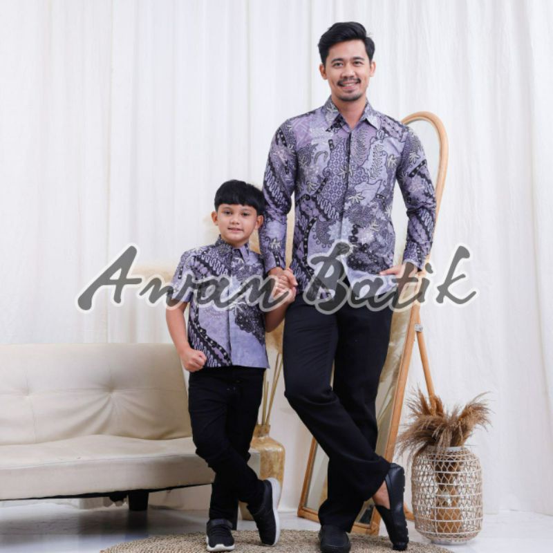 TERBARU Couple sweet || couple batik ayah dan anak cowok BATIK UNGU BATIK 2022 BATIK VIRAL Batik Lilac Batik Purple Batik hijau Batik sage tua