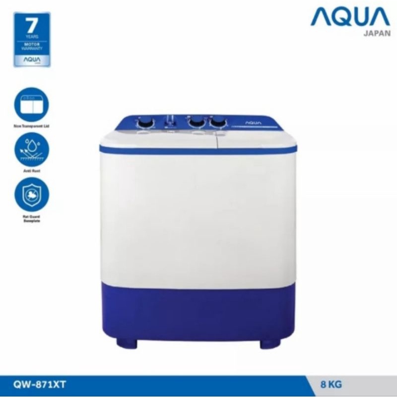 MESIN CUCI AQUA QW-871XT ( 8KG ) 2 TABUNG