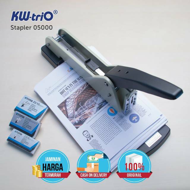 STAPLER HEKTER BESAR JILID TENGAH DAN PINGGIR KW-TRIO 5000, mirip 12L MAX.  Gratis isi!