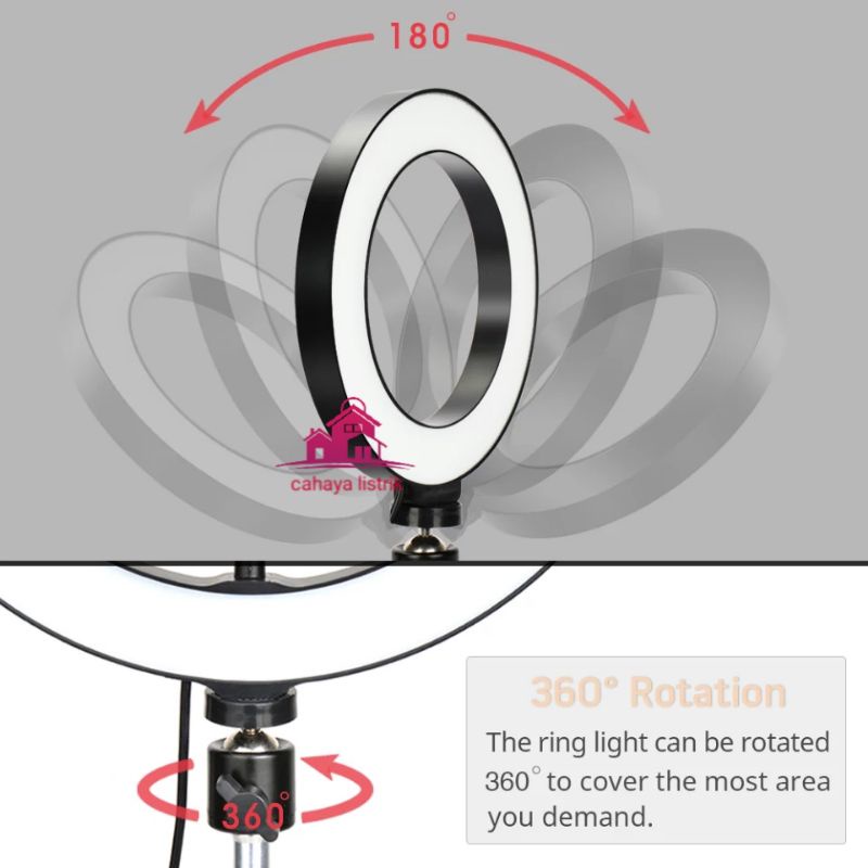 Ringlight Ring Light Lampu Selfie 16CM/20CM/26CM/30CM Besar LED Holder Jumbo headball head ball