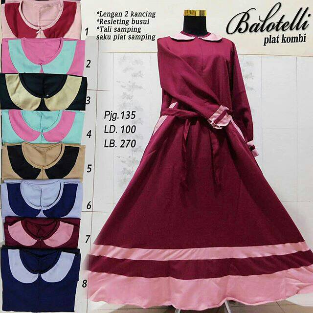 Gamis Balotelli/ Gamis Kombinasi/ Gamis Murah/ Grosir Gamis Murah/ Grosir Baju Bandung