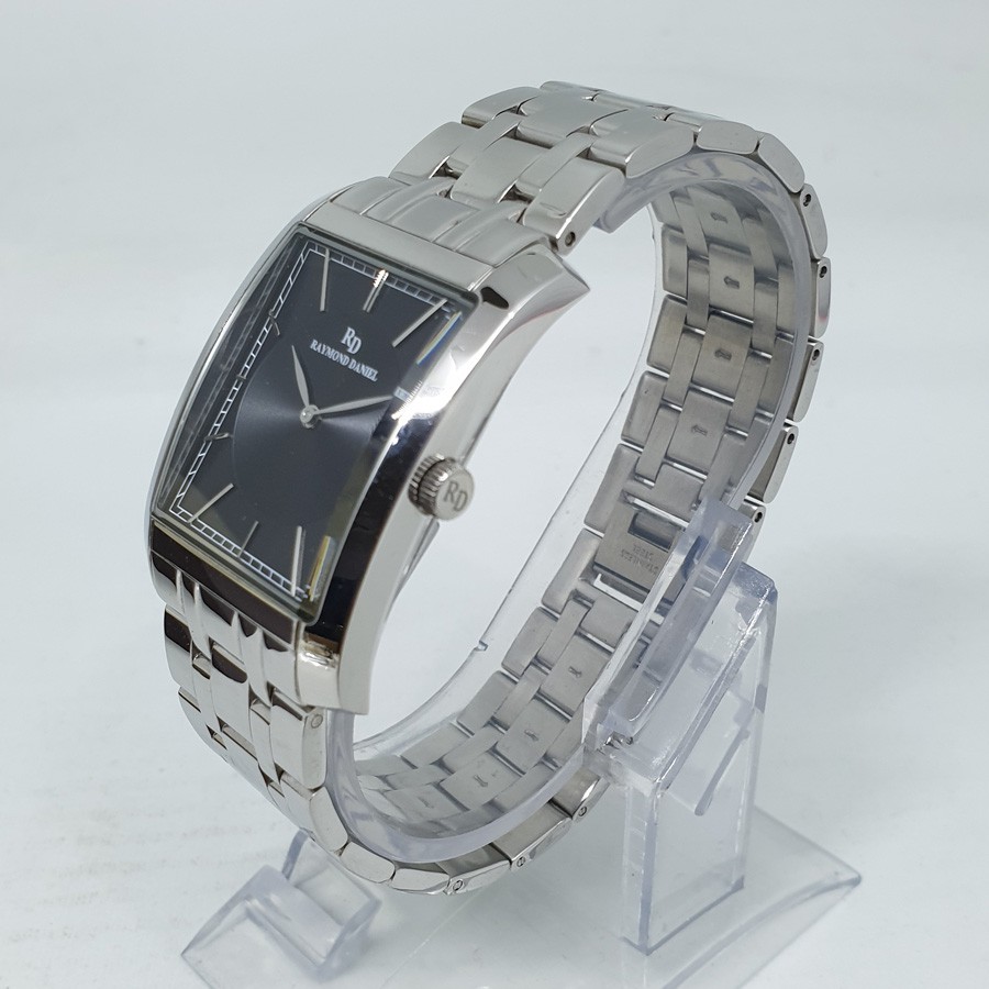 Raymond Daniel RD212 Silver Plat Hitam, Jam Tangan Unisex, Original