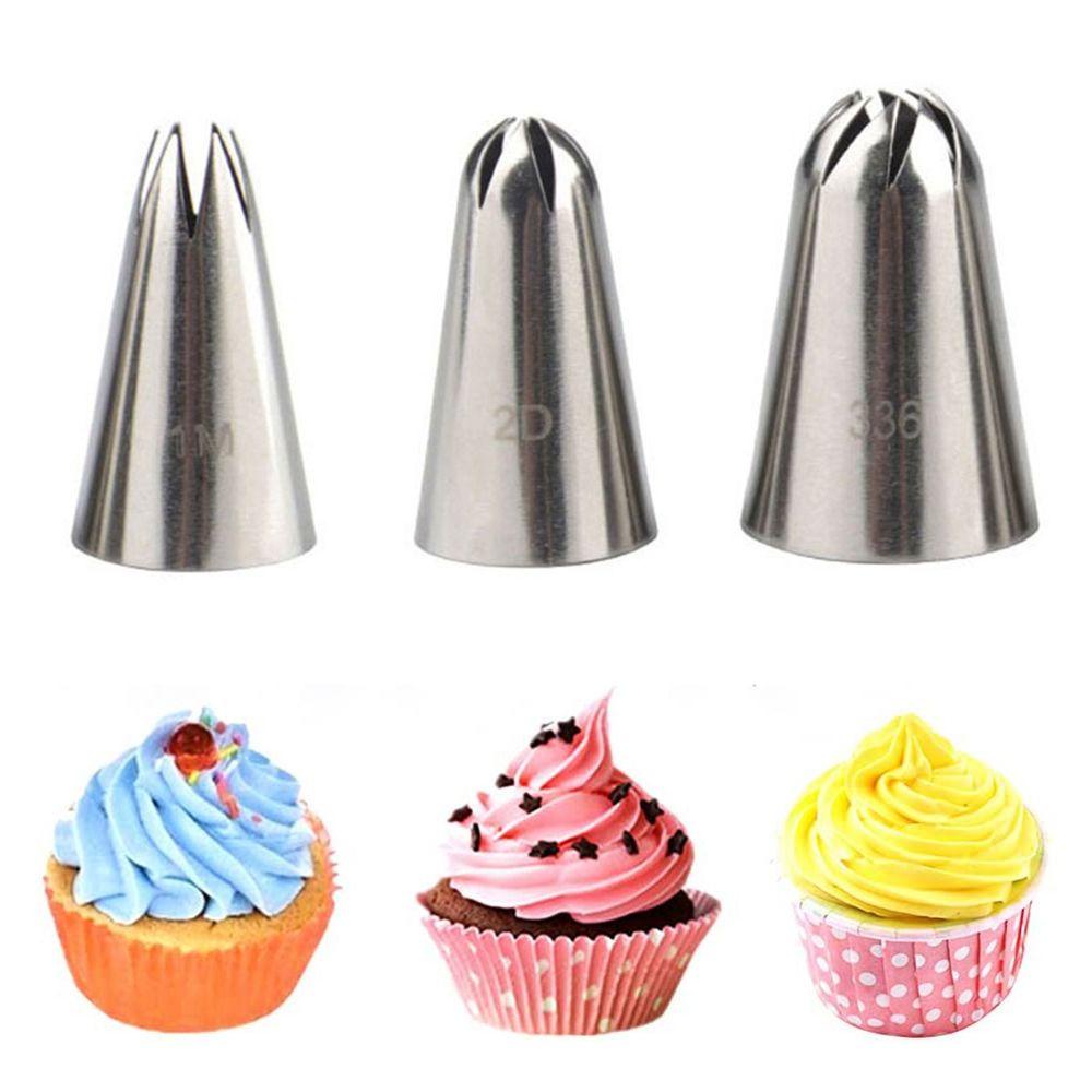 [Elegan] Cake Piping Set Fondant Stainless Steel Bakeware Dekorasi Kue Cupcake Perlengkapan Kue Nozzle Kue