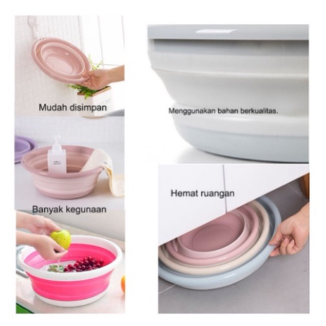 [MH] Baskom Lipat Portable Multifungsi Bahan Plastik