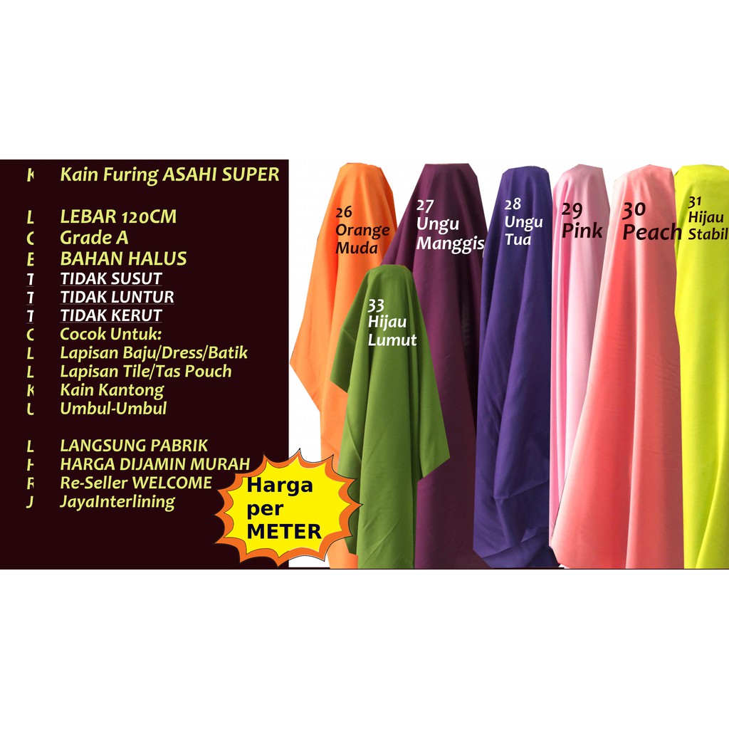 Kain Furing Asahi Super Premium Per Meter Lebar 120CM