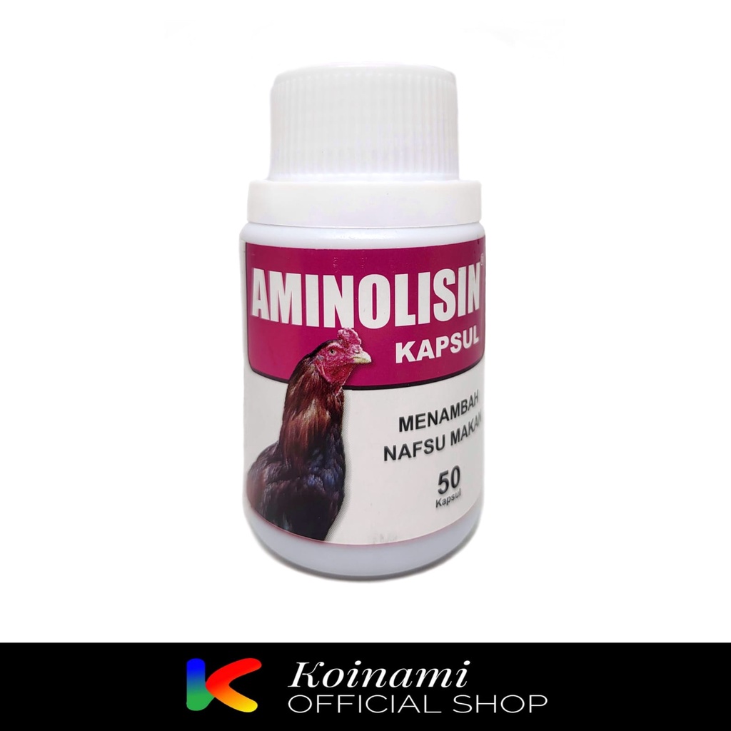 AMINOLISIN 50 KAPSUL / Menambah Nafsu Makan Ayam /Memulihkan Stamina Ayam / Eka Farma