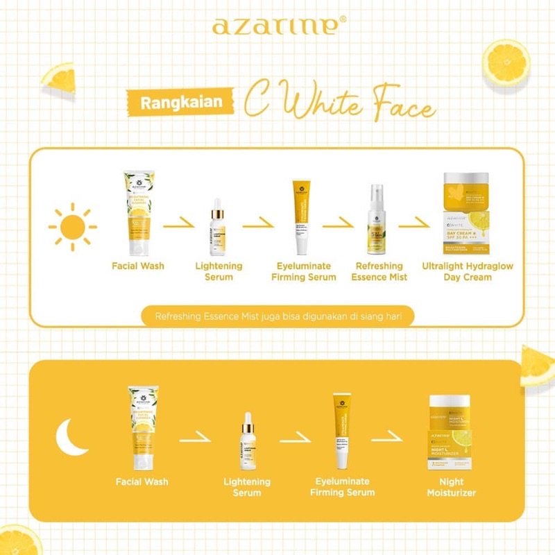AZARINE C White Series - (Cleanser Essence Mist/Eyeluminate Firming Serum Day Night Cream Body Serum